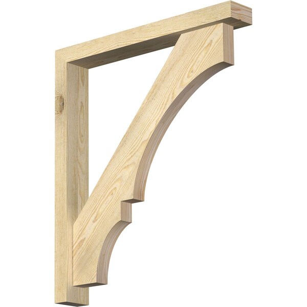 Ekena Millwork Balboa Block Rough Sawn Bracket w/ Offset Brace, Douglas Fir, 4"W x 28"D x 32"H BKT0402X28X32BOA05RDF - main